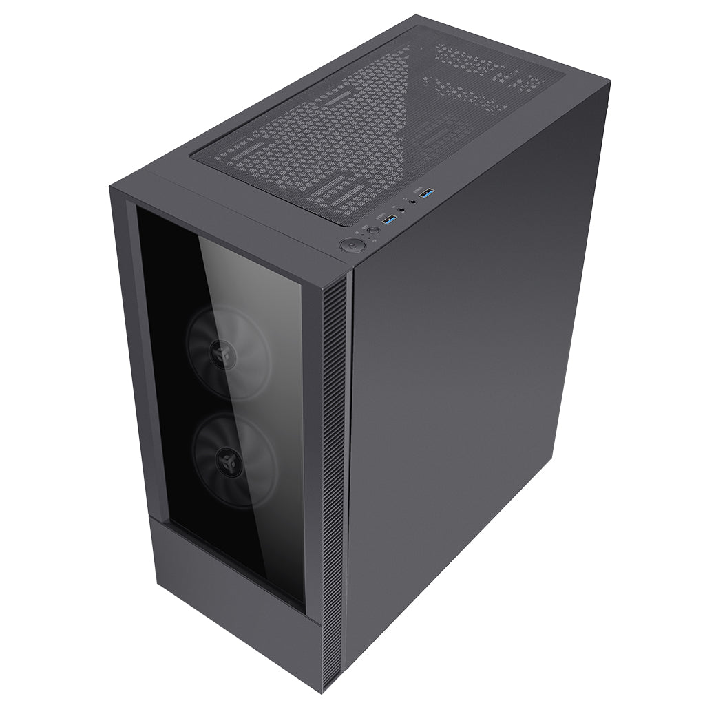 Boitier Moyen Tour ATX iTek Vertibra Q210 RGB avec panneaux vitrés (Noir)