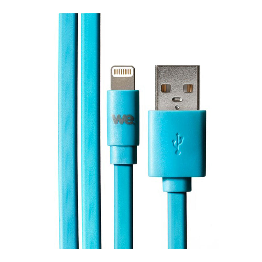 C ble Apple USB/lightning plat: évite de faire des noeuds 1m bleu - en silicone