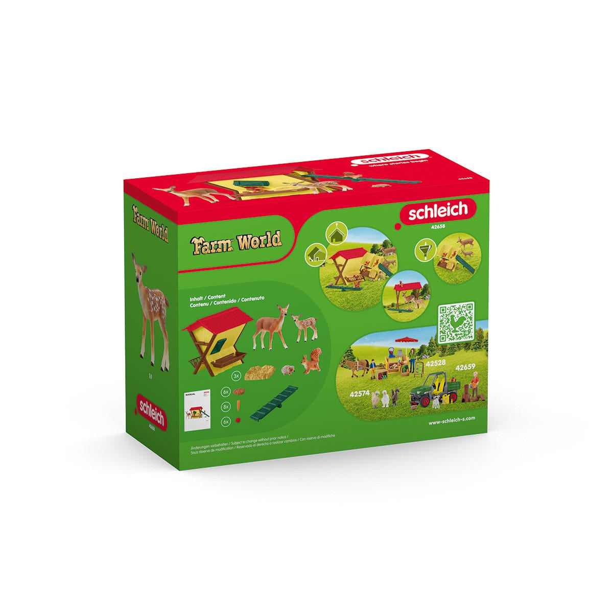 Cabane des animaux de la foret, Coffre schleich 42658 Farm World, pour enfants des 3 ans