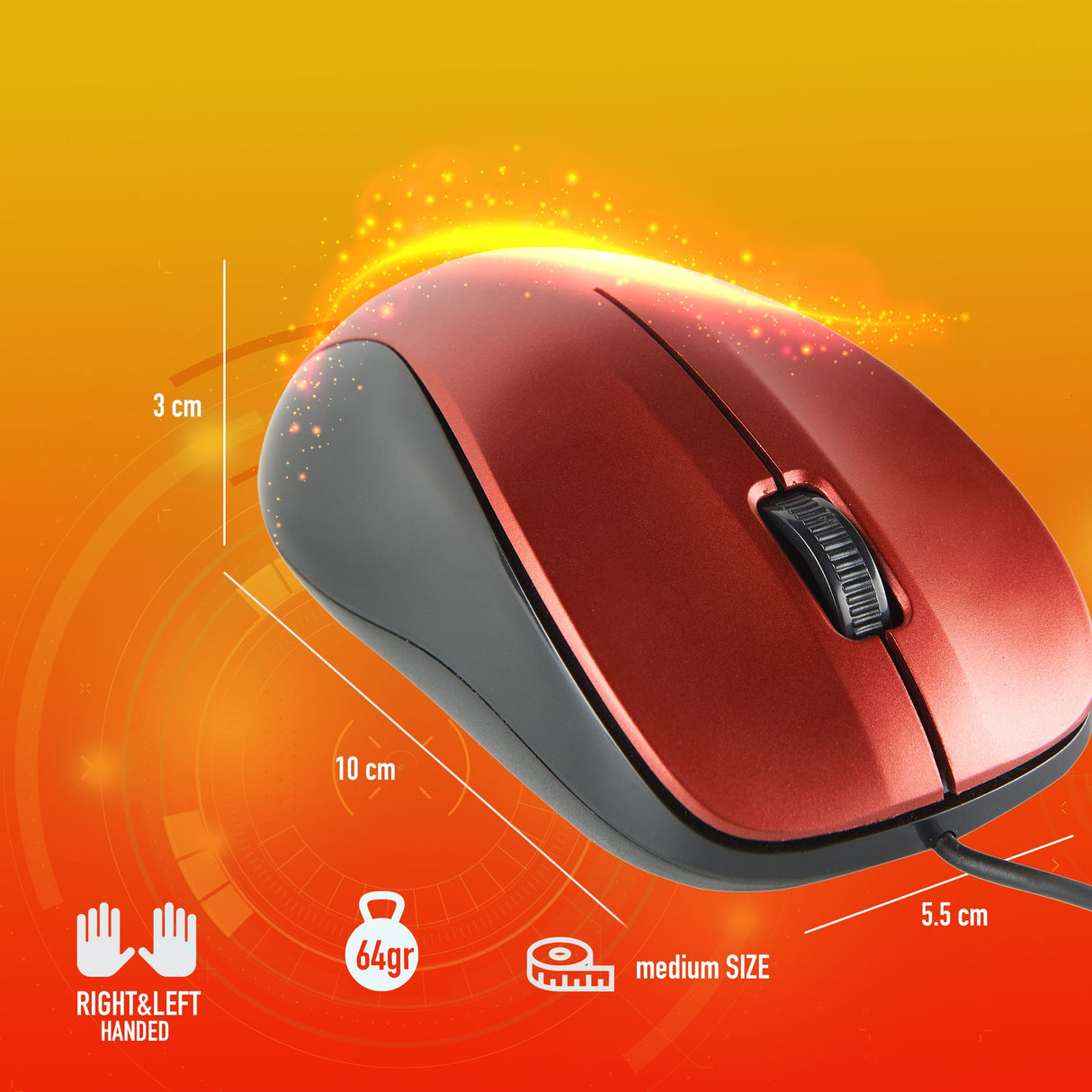 Souris filaire NGS Crew (Rouge)