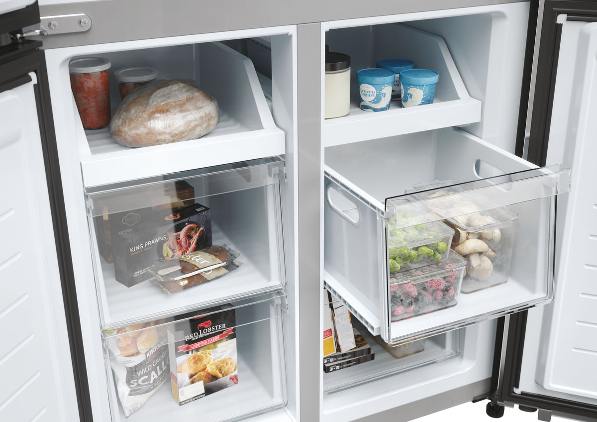 Réfrigérateur multi-portes - HAIER - HCR3818ENMM - Classe E - 467 L - 35 dB - 181,5 x 83,3 x 65 cm - Silver