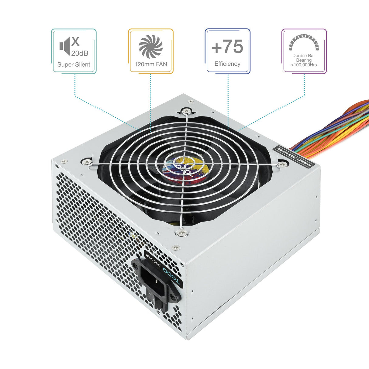 Alimentation ATX TooQ Apolo - 550W (Gris)