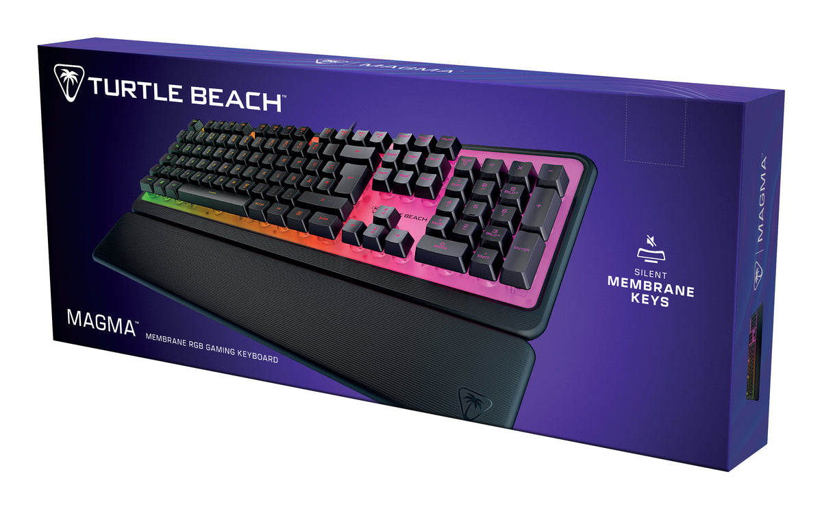 Clavier de jeu - Turtle Beach Magma - Membrane RGB - Noir, touches silencieuses, AIMO™ RGB