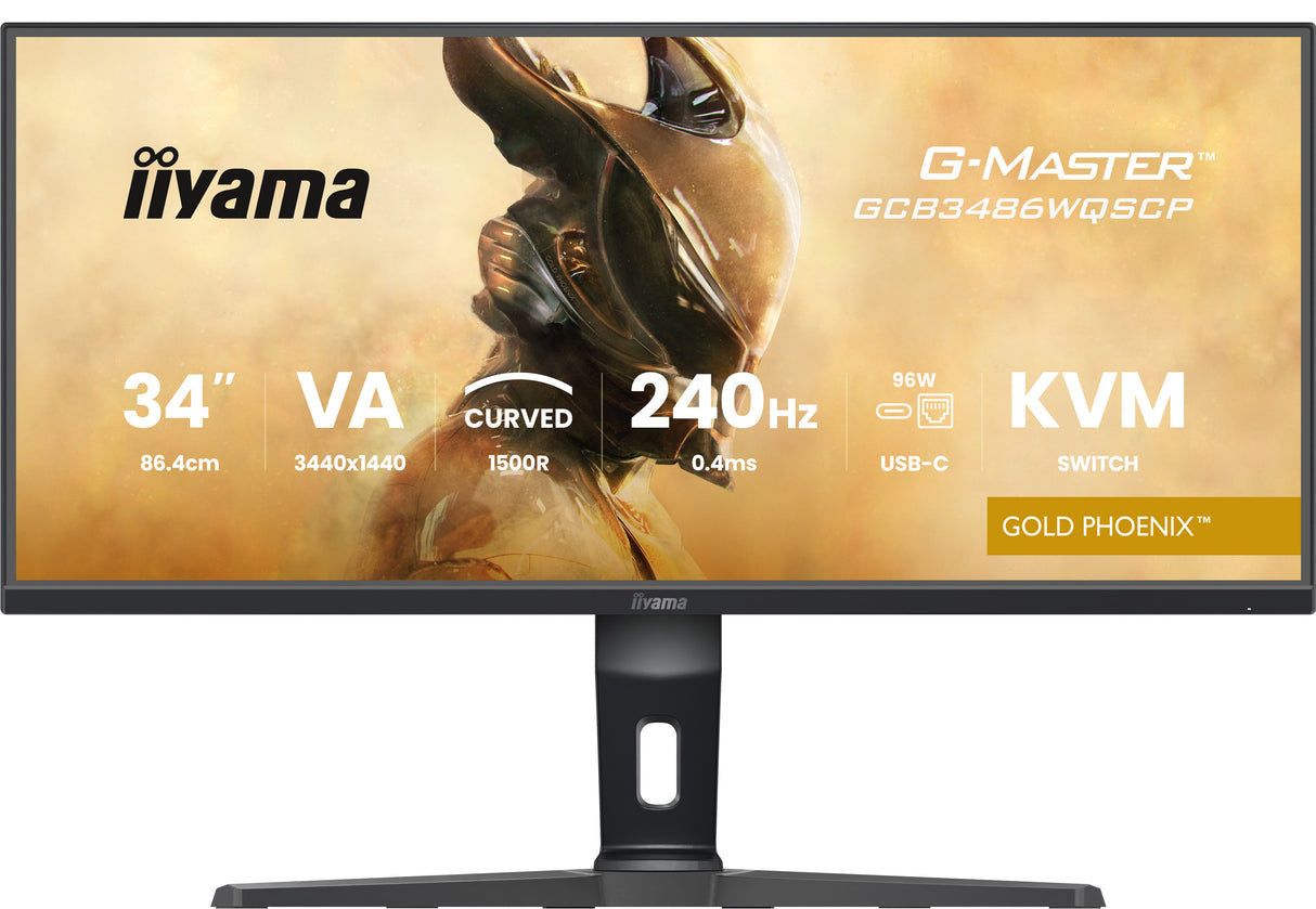 Ecran PC Gamer incurvé - IIYAMA - 34 - WQHD - 240Hz - Dalle VA - 0.4ms - Réglable en hauteur - G-Master GCB3486WQSCP-B1