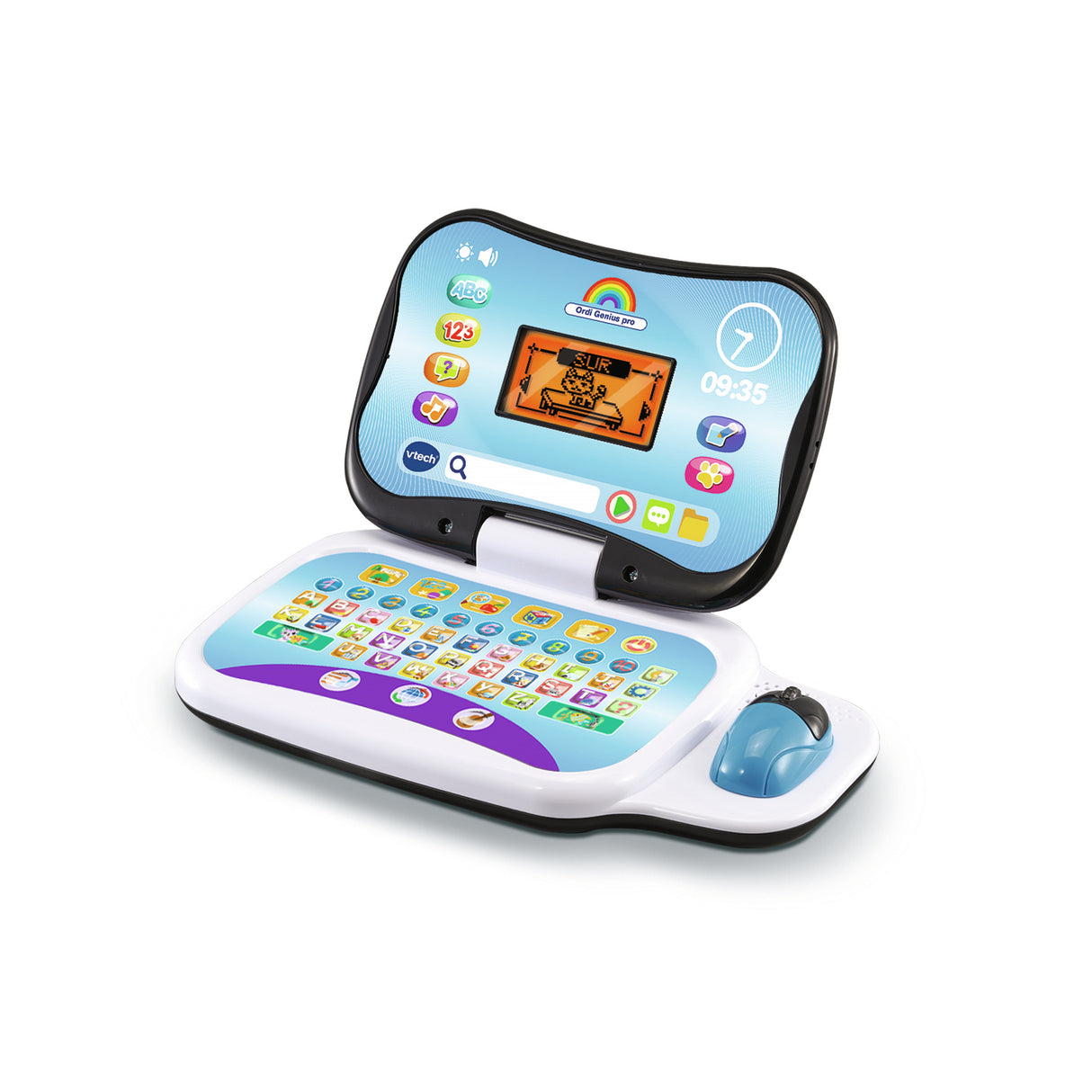 Ordinateur éducatif VTECH ORDI GENIUS PRO NOIR pour enfants de 3 a 7 ans avec souris et 20 activités incluses