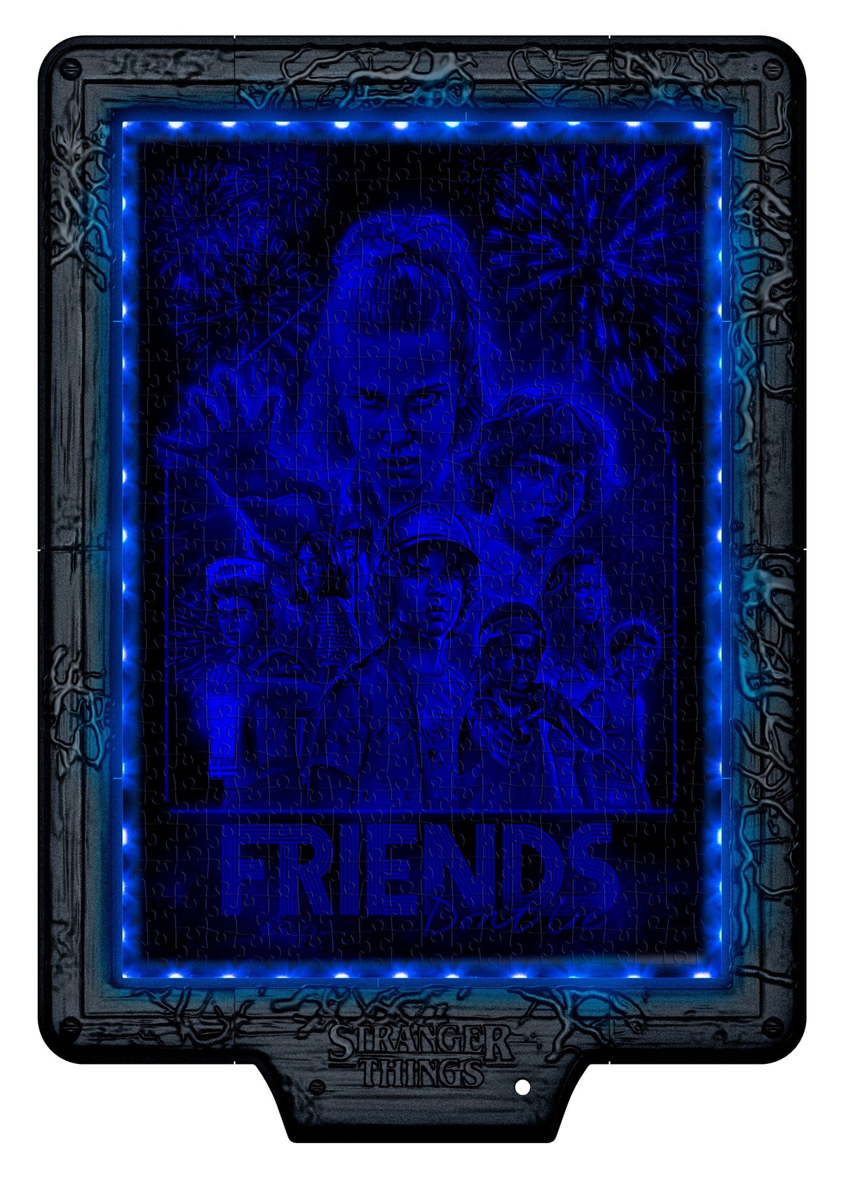 Puzzle Cadre Lumineux Le Monde a l'Envers - CLEMENTONI - Stranger Things - 520 pieces - Effets Visuels LED - 14 Ans -Série Netflix