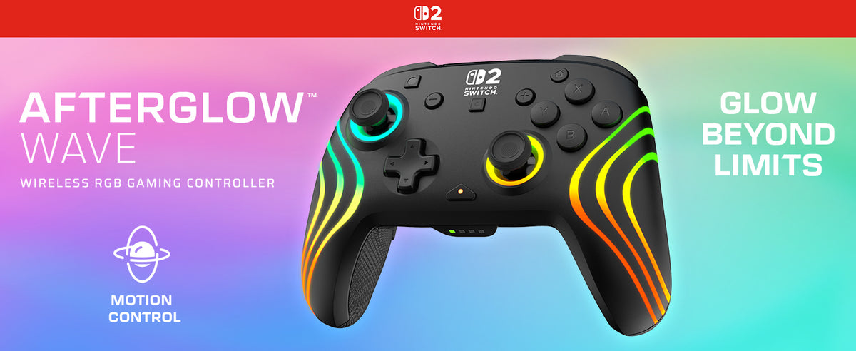 Manette de jeu - Nintendo Switch 2 - Afterglow Wave - RGB - Sans fil - Noir - Turtle Beach