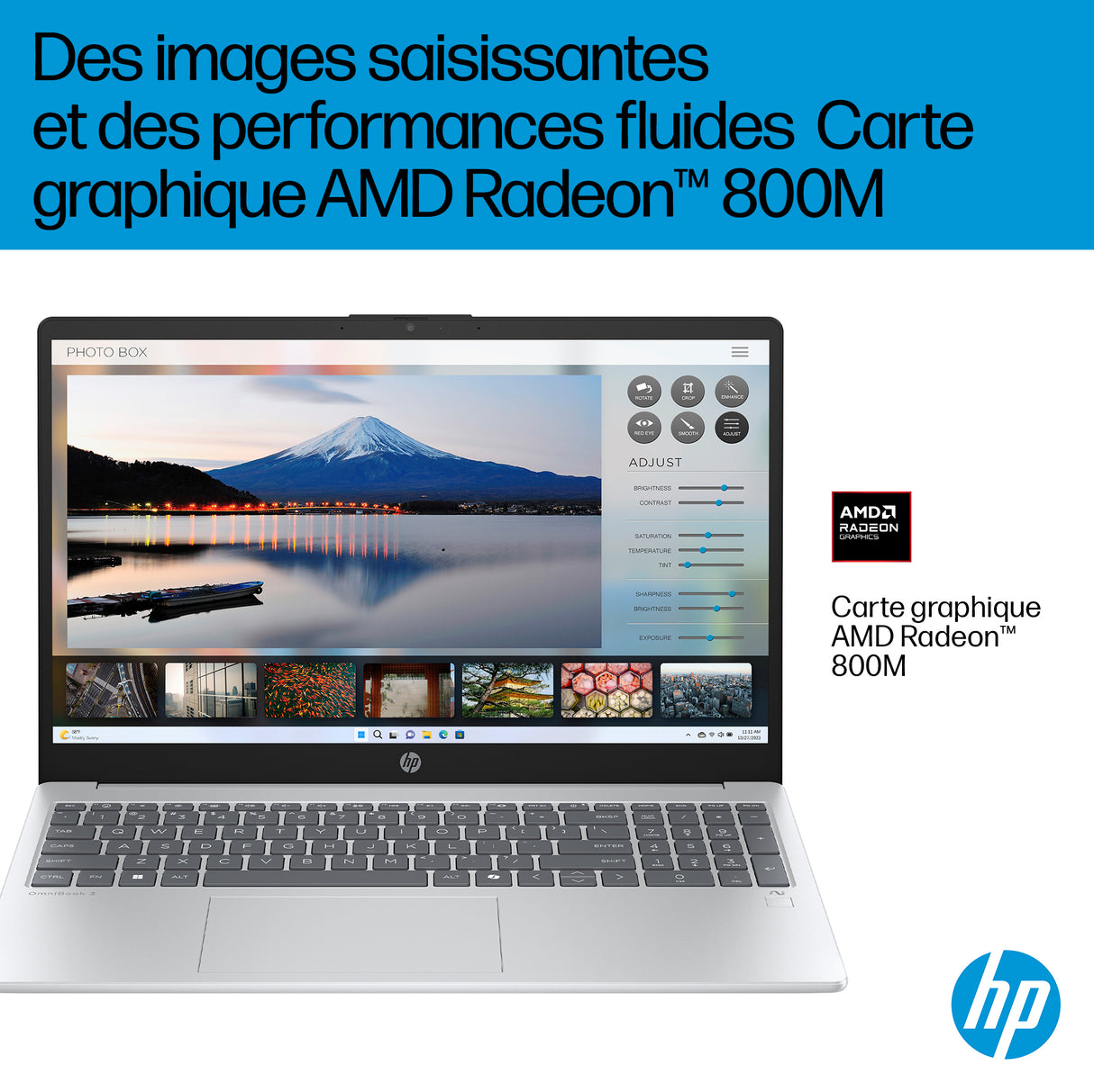 PC Portable HP Omnibook 3 15-fn0021nf - Windows 11 - 15,6 FHD IPS - Ryzen AI 5 340 - RAM 24Go - Stockage 512Go SSD - AZERTY