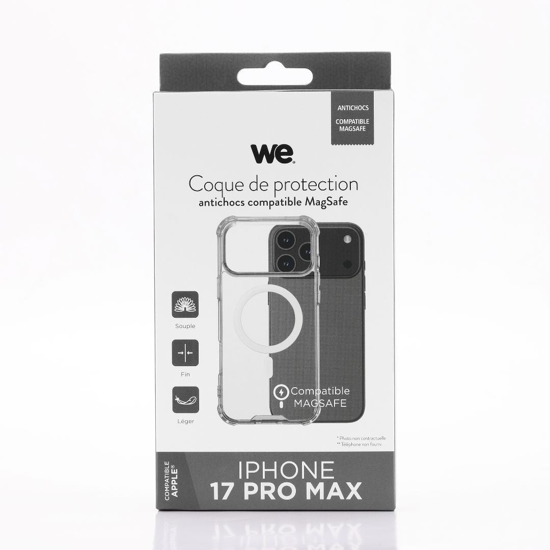 WE Coque de protection MAGSAFE IPHONE 17 PRO MAX Transparent - Antichocs