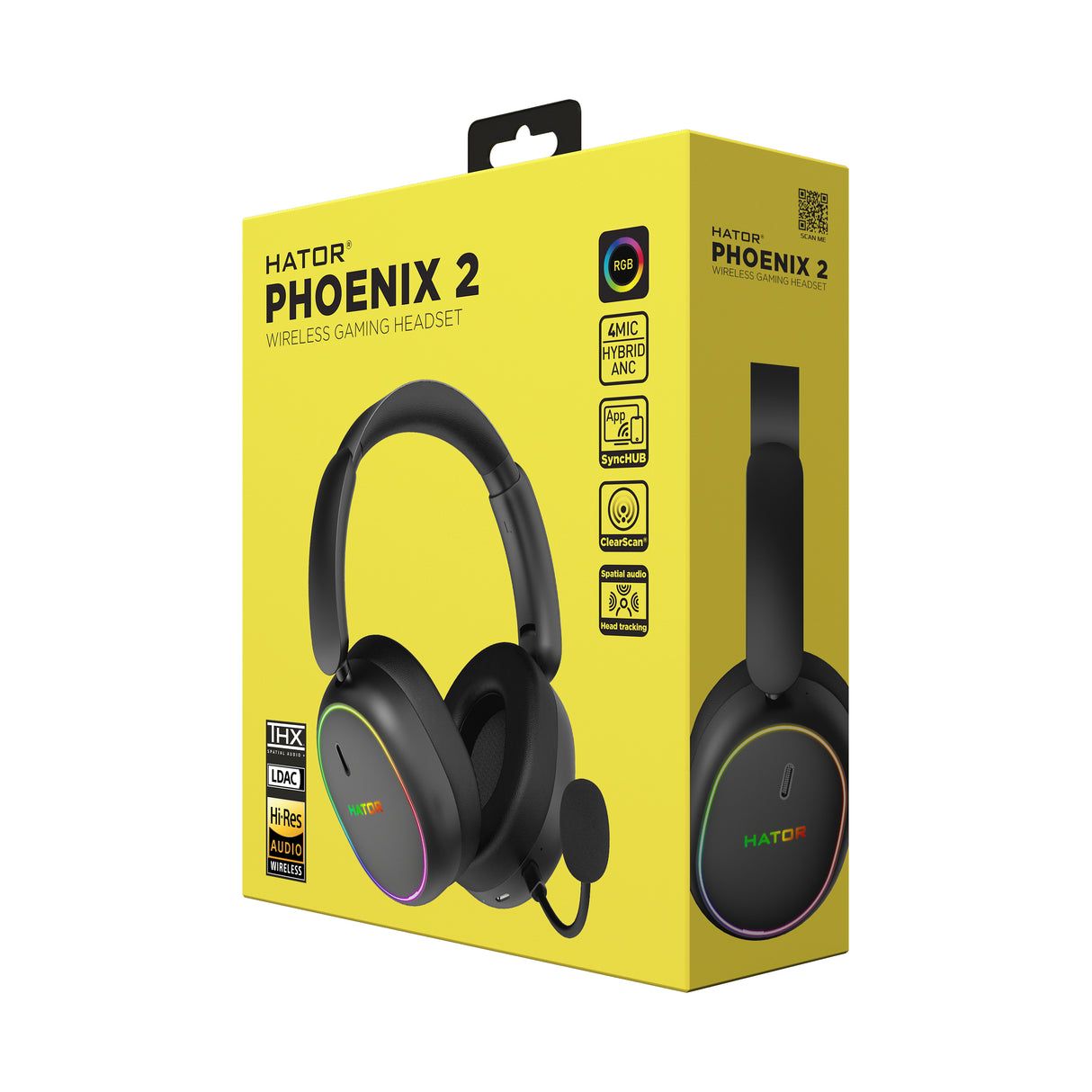 Casque Gamer sans fil Hator Phoenix 2 (Noir)