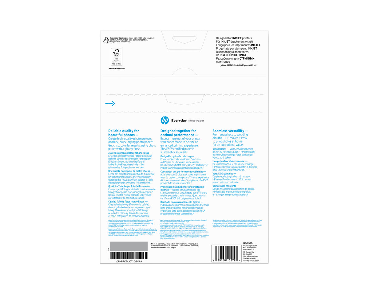 Papier photo HP Q5451A - 25 feuilles A4