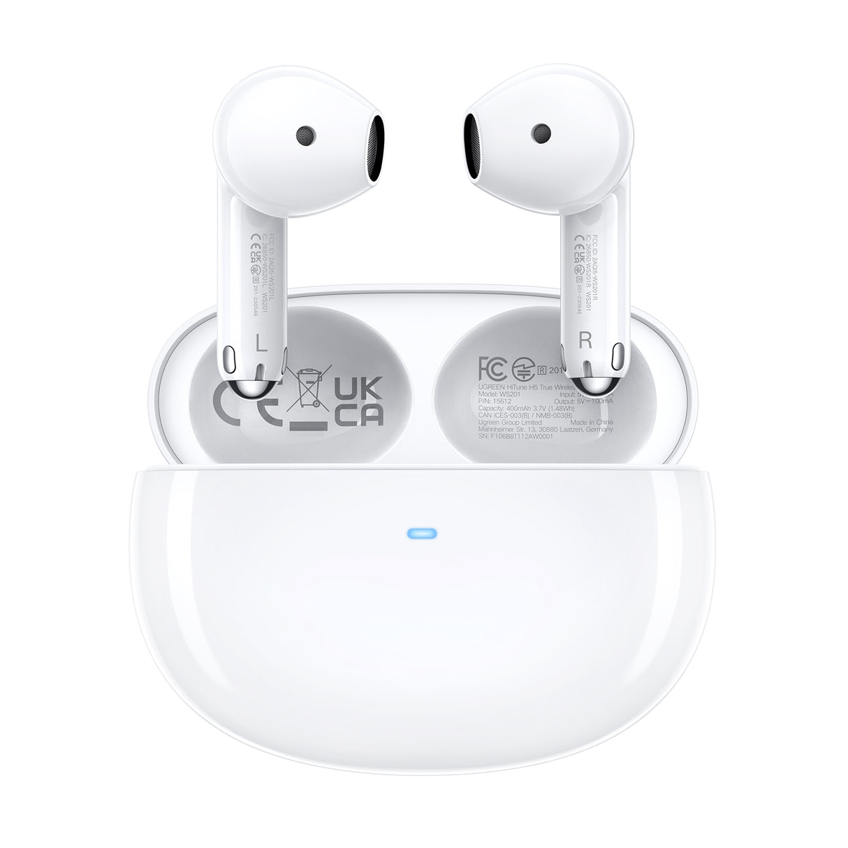 Écouteurs sans fil - UGREEN - Modele H5 - Bluetooth semi-intra - Blanc