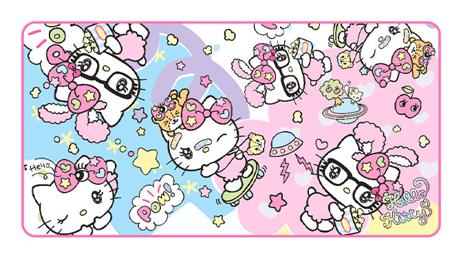 Tapis de souris gaming - KONIX - Hello Kitty - XXL 90 x 46 cm - Surface microfibre antidérapante - Caoutchouc