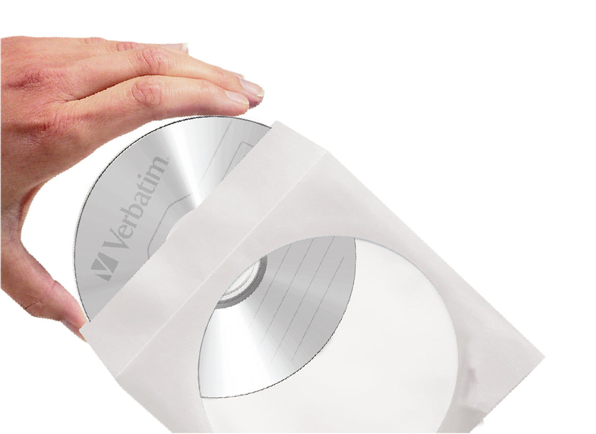 Boite Verbatim de 100 pochettes papier pour CD/DVD