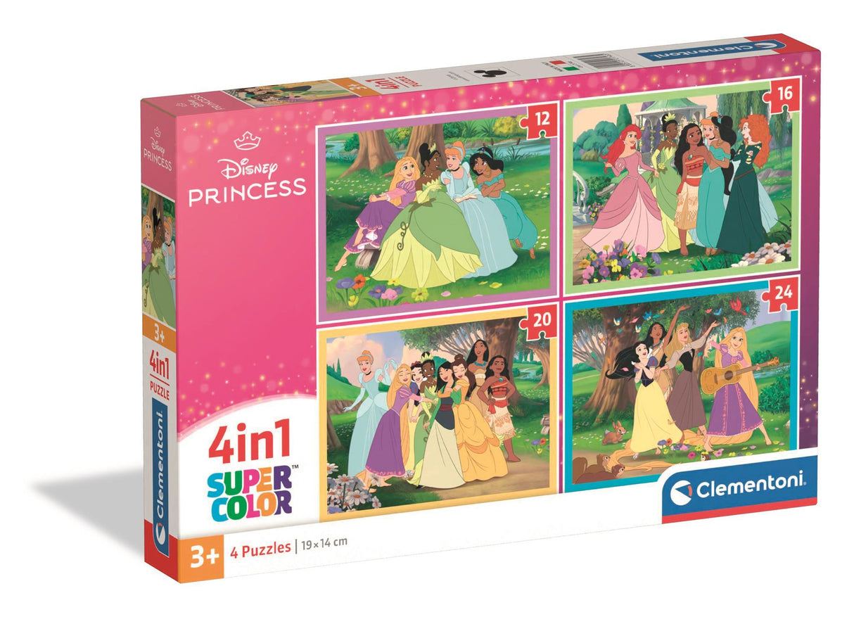 CLEMENTONI - Puzzle 4 en 1 - Disney Princess