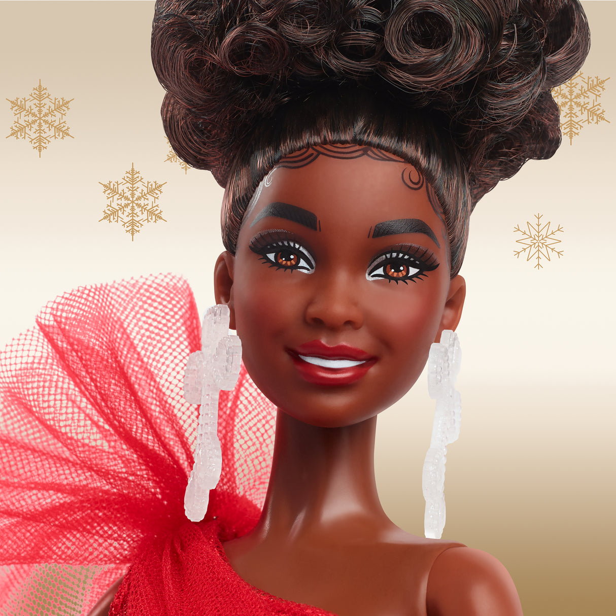 BARBIE Poupée joyeux noël brune HRM62