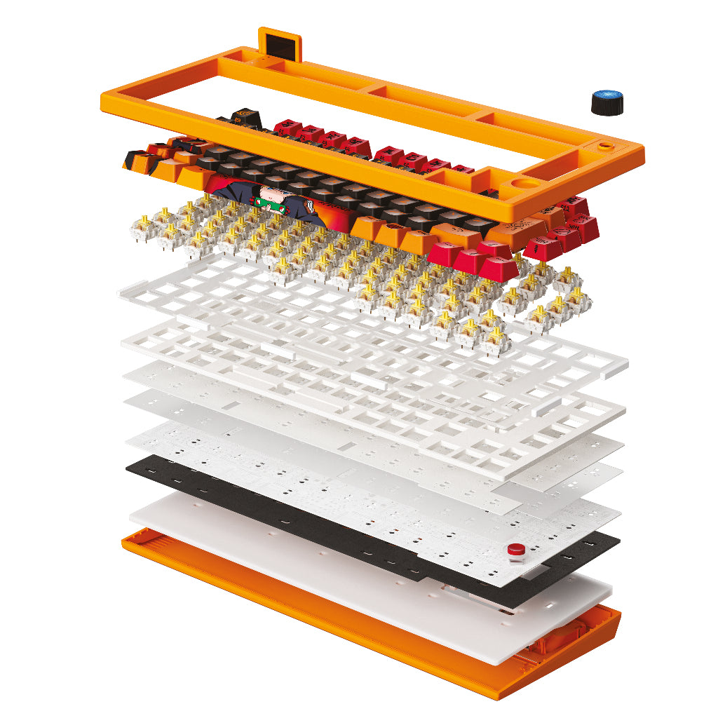 Clavier filaire/sans fil - Mécanique - KONIX - Naruto Shippuden - Édition Pro Collector Numérotée - AZERTY - LED RVB