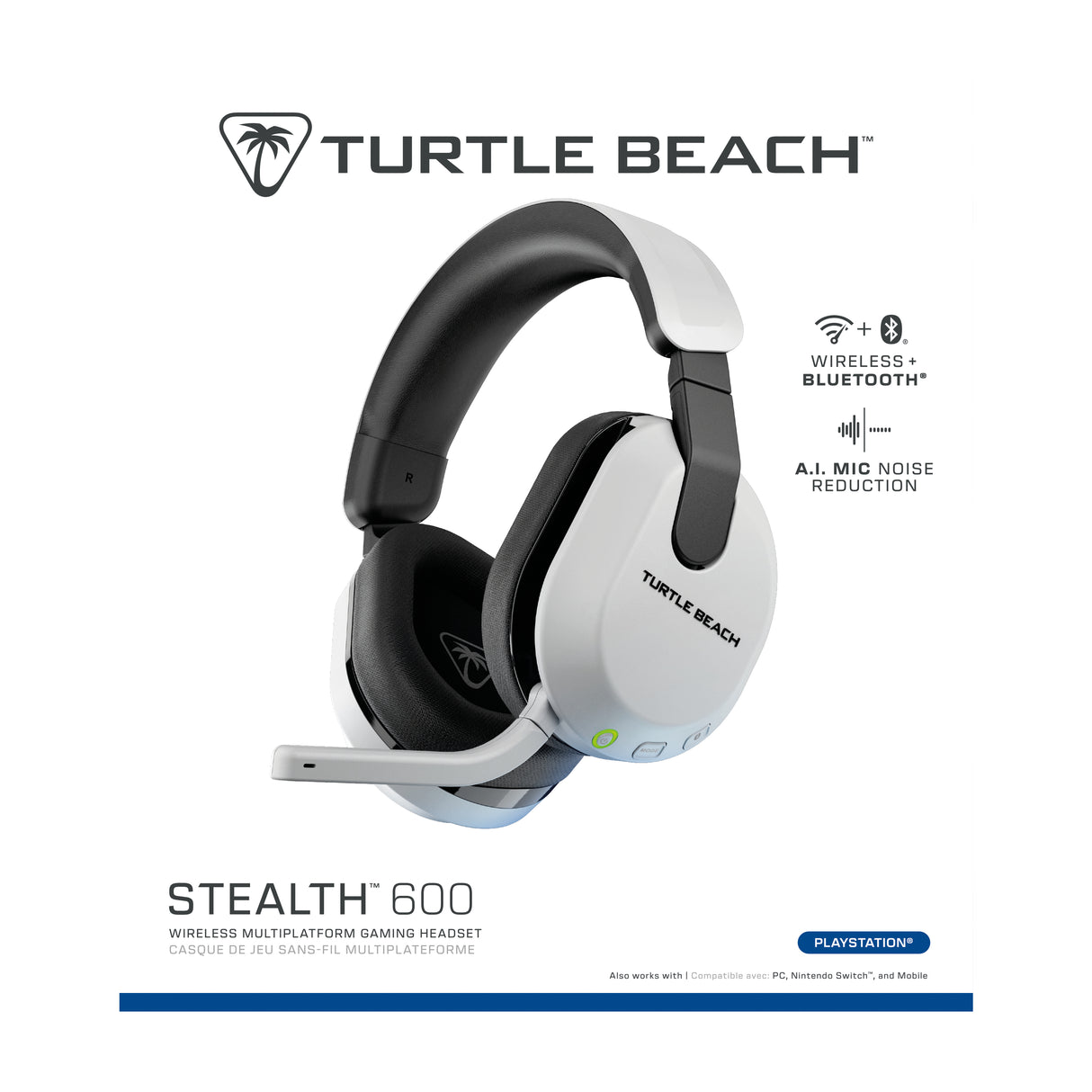 Casque de gaming multi-plateforme sans fil - TURTLE BEACH - Stealth™ 600 PS (Gen 3) - Blanc