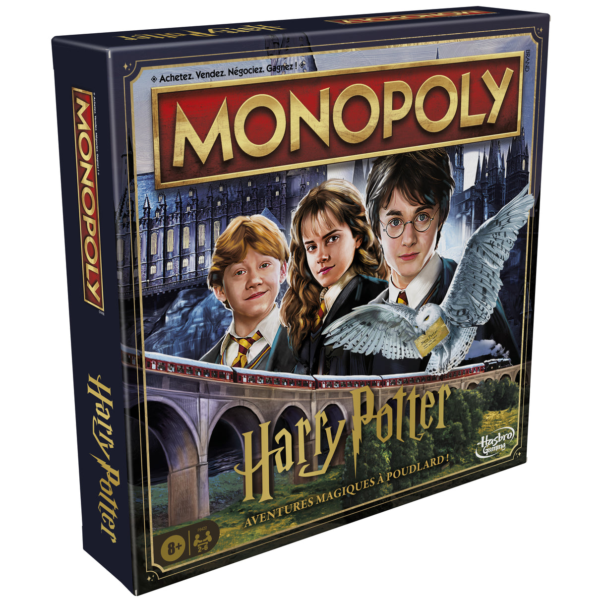 Monopoly Harry Potter édition, Jeu de société de plateau, Aventures magiques a Poudlard, des 8 ans, 2 a 6 joueurs