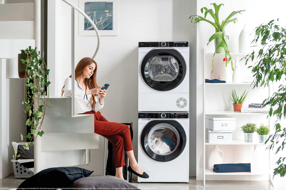 Lave-linge hublot HOOVER HWP 610AMBC/1-S - 10 kg - Induction - 1600 trs/min - Classe A - Connecté - Vapeur - Blanc