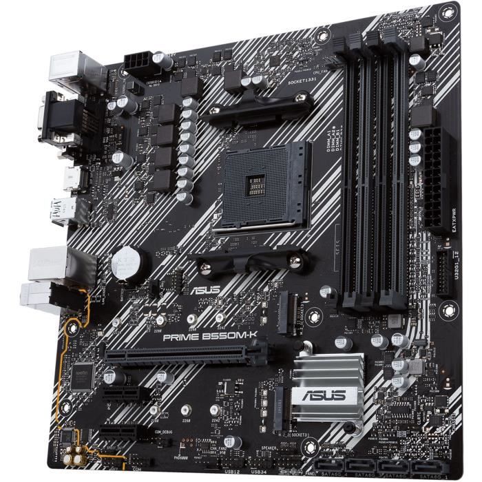 Carte mere - ASUS - PRIME B550M-K - AMD B550 - Emplacement AM4 micro ATX