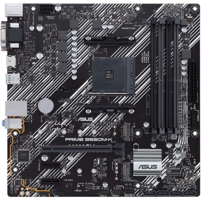Carte mere - ASUS - PRIME B550M-K - AMD B550 - Emplacement AM4 micro ATX