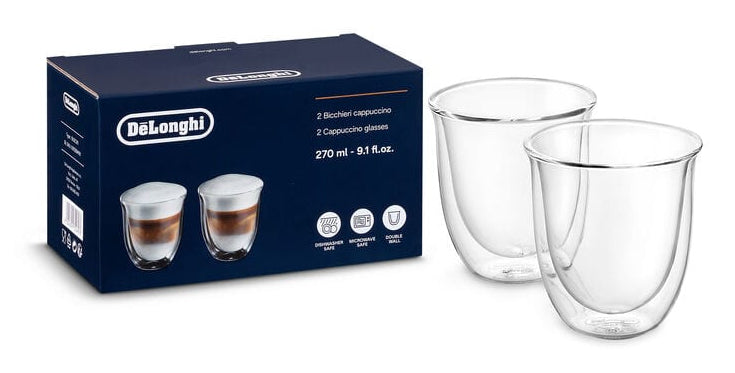 Lot de 2 tasses Capuccino - DELONGHI - Double parois - 19 cl