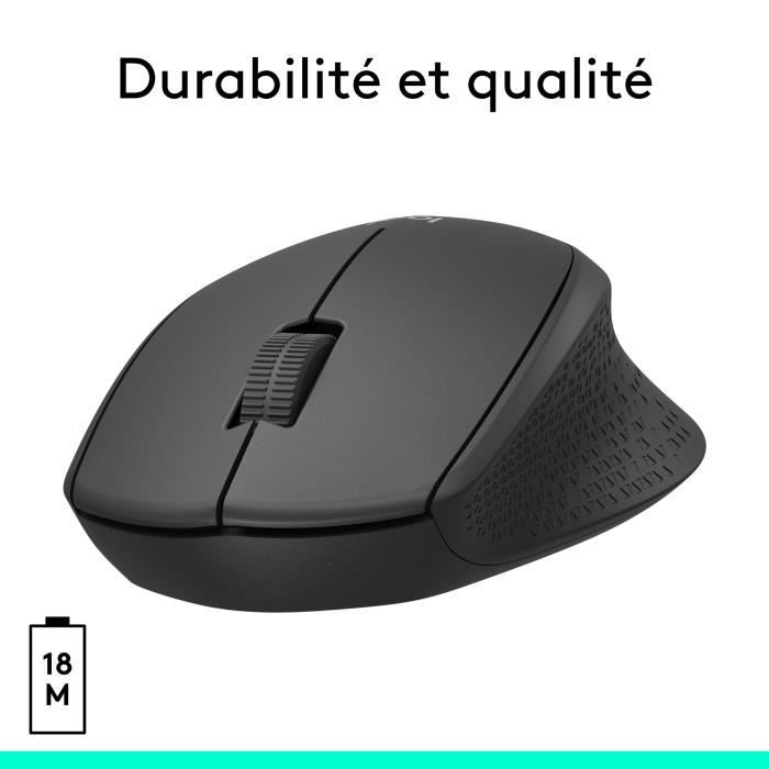 Souris - Sans fil - Logitech - M330 Silent Plus - Noir - Silencieuse