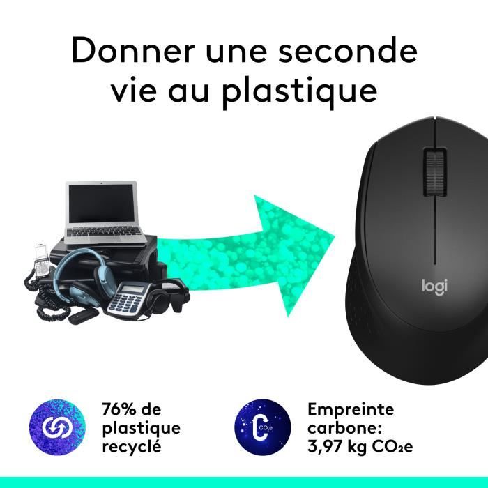 Souris - Sans fil - Logitech - M330 Silent Plus - Noir - Silencieuse