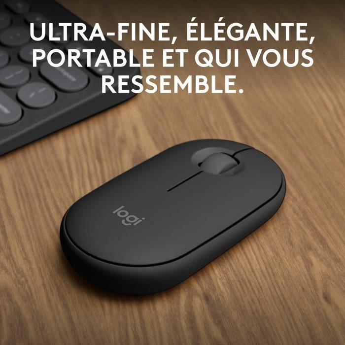 Souris - Sans fil - Logitech - Pebble Mouse 2 M350s - Graphite