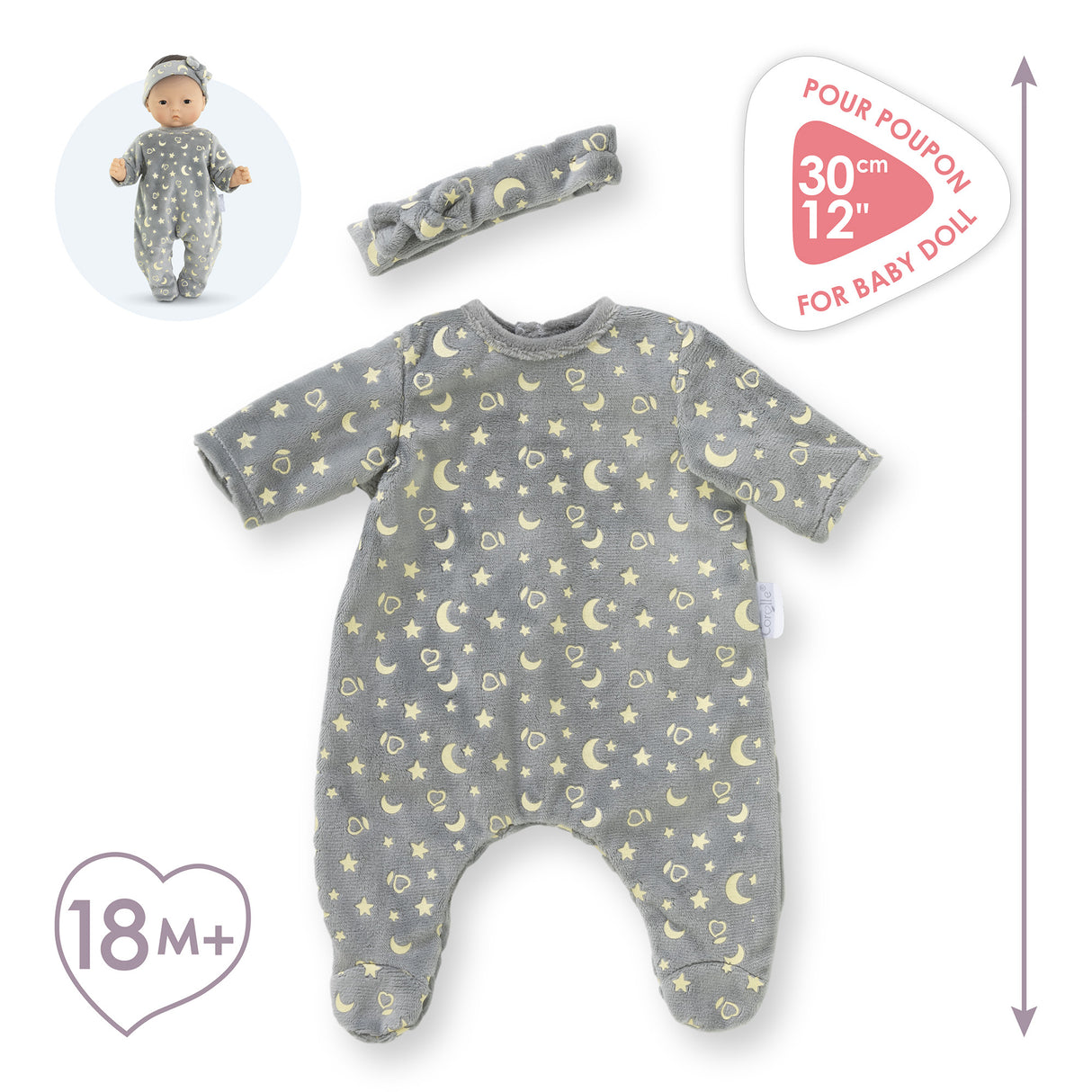 Pyjama - Corolle - Brille dans la Nuit - 30 cm - Doux - Phosphorescent