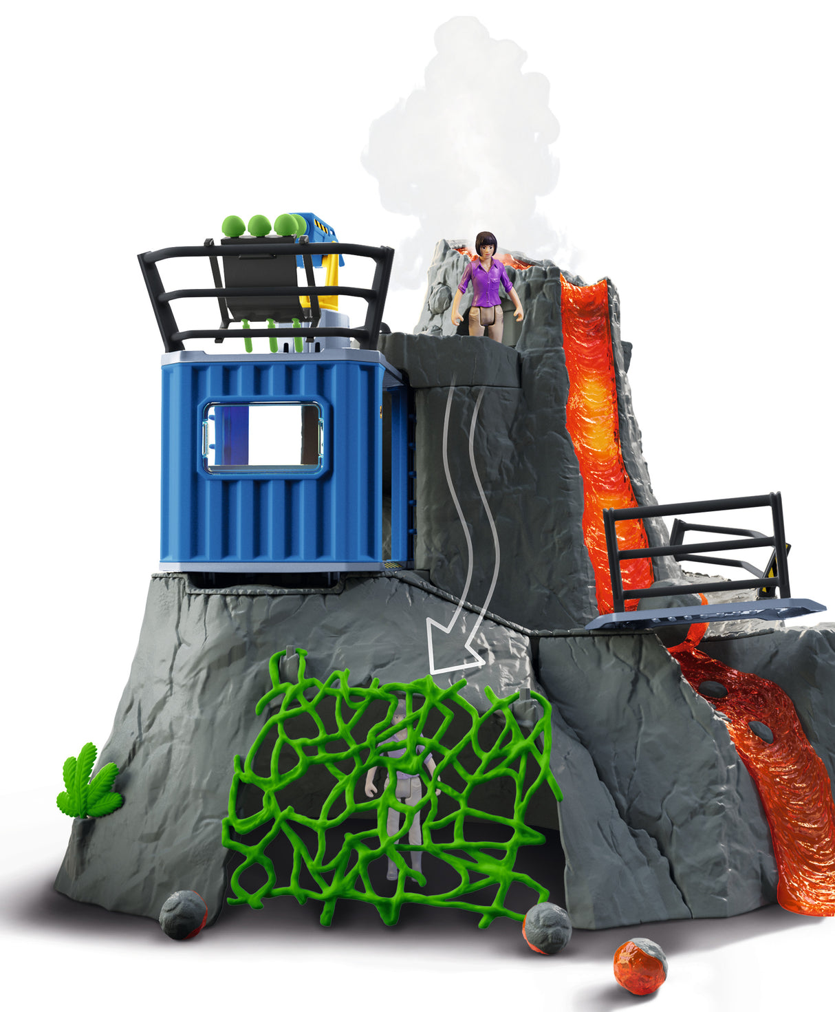 Expédition au grand Volcan, 1 figurine de chercheuse et 2 jouets dinosaures, Pour enfants des 5 ans, Schleich 42564 DINOSAURS