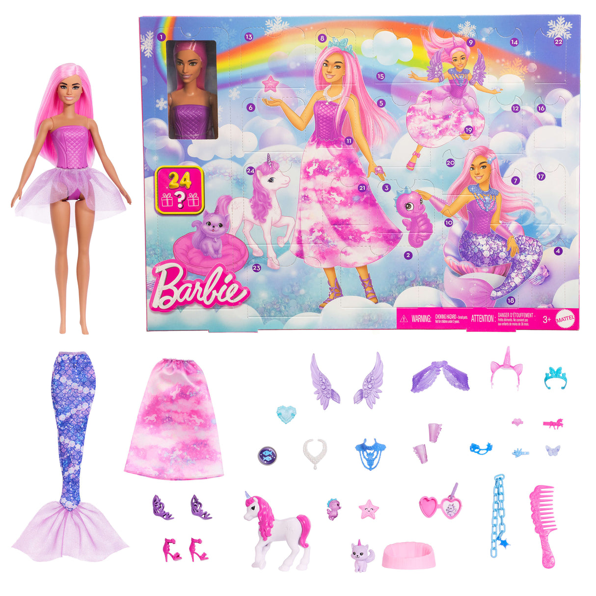 Barbie - Calendrier de l'Avent - Avec poupée mode et 24 surprises - Barbie - JFL66