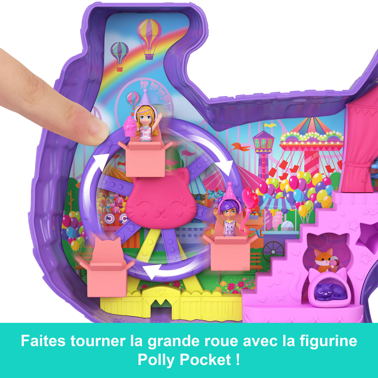 Polly Pocket - Coffret Fete du chaton - Avec mini-figurines et accessoires - Polly Pocket - JFT90