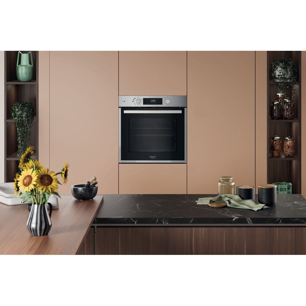 Four encastrable - Pyrolyse hydrolyse - Chaleur pulsée - HOTPOINT - HAO854PSX - Inox - 71 L - A++ - Fonction vapeur