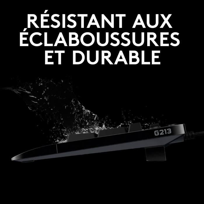 Clavier gamer - Filaire - Logitech G - G213 Prodigy - AZERTY - USB - Noir