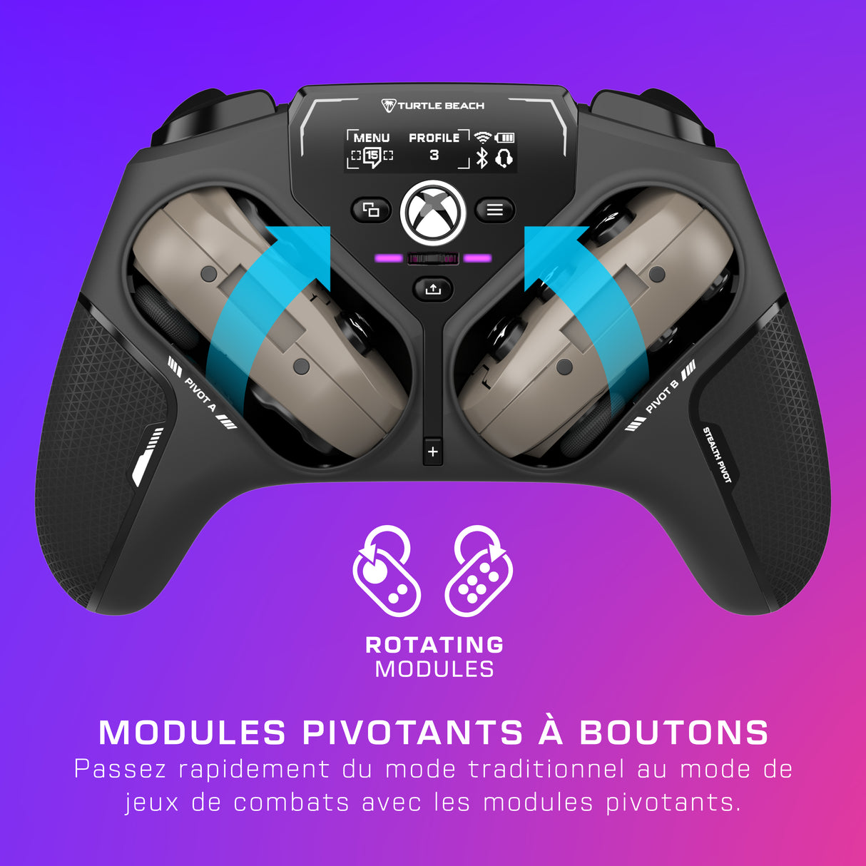 Manette intelligente sans fil - TURTLE BEACH - TBS-0120-05 - Stealth™ Pivot - 2,4GHz ou Bluetooth - Noir