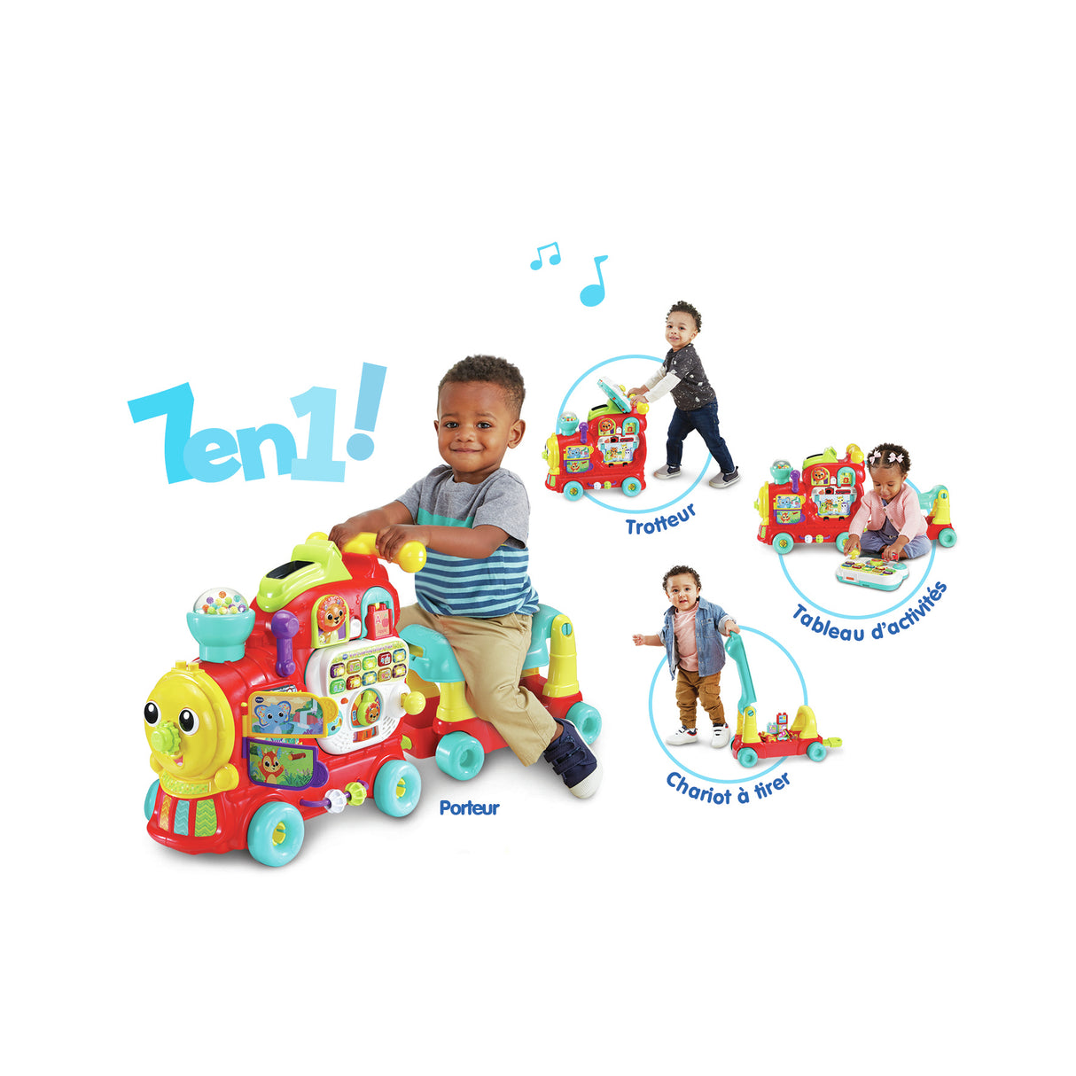 Porteur Maxiloco Mon Trotti Train 7 En 1 - VTECH BABY - Rouge - Musical