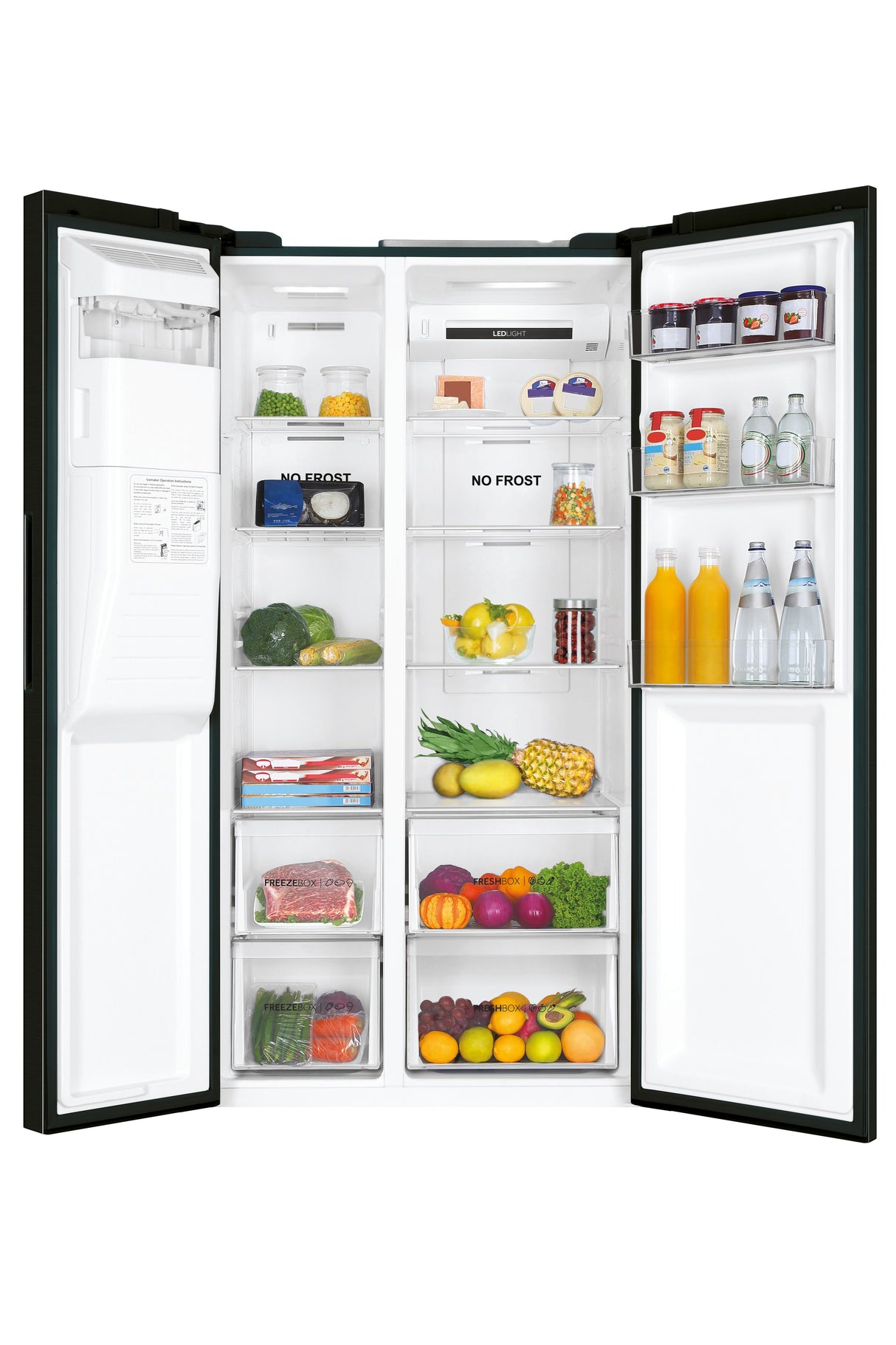 Réfrigérateur américain - HAIER - SBS 90 Series 3 HSR3918EIPB - Classe E - 515 L - 180 x 90 x 65,9 cm - Noir