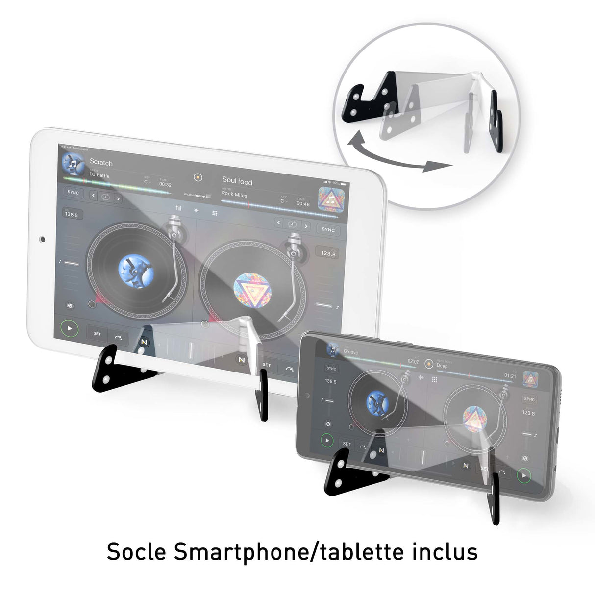 HERCULES DJ CONTROL MIX - Contrôleur DJ Bluetooth pour Smartphone (iOS et Android) - App djay - 2 voies