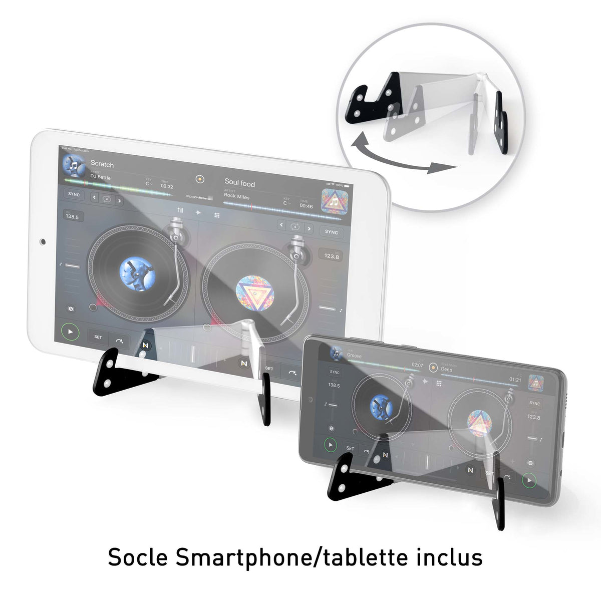 HERCULES DJ CONTROL MIX - Contrôleur DJ Bluetooth pour Smartphone (iOS et Android) - App djay - 2 voies