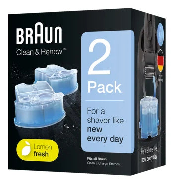 Cartouche de nettoyage - BRAUN - CCR2 Recharges clean & renew - Pour station SmartCare - Pack de 2