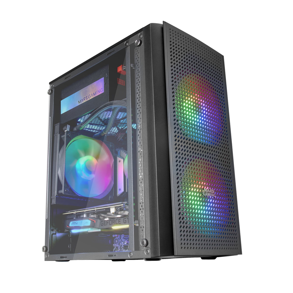 Boitier Mini Tour Micro ATX Mars Gaming MC300 RGB avec panneau vitré (Noir)