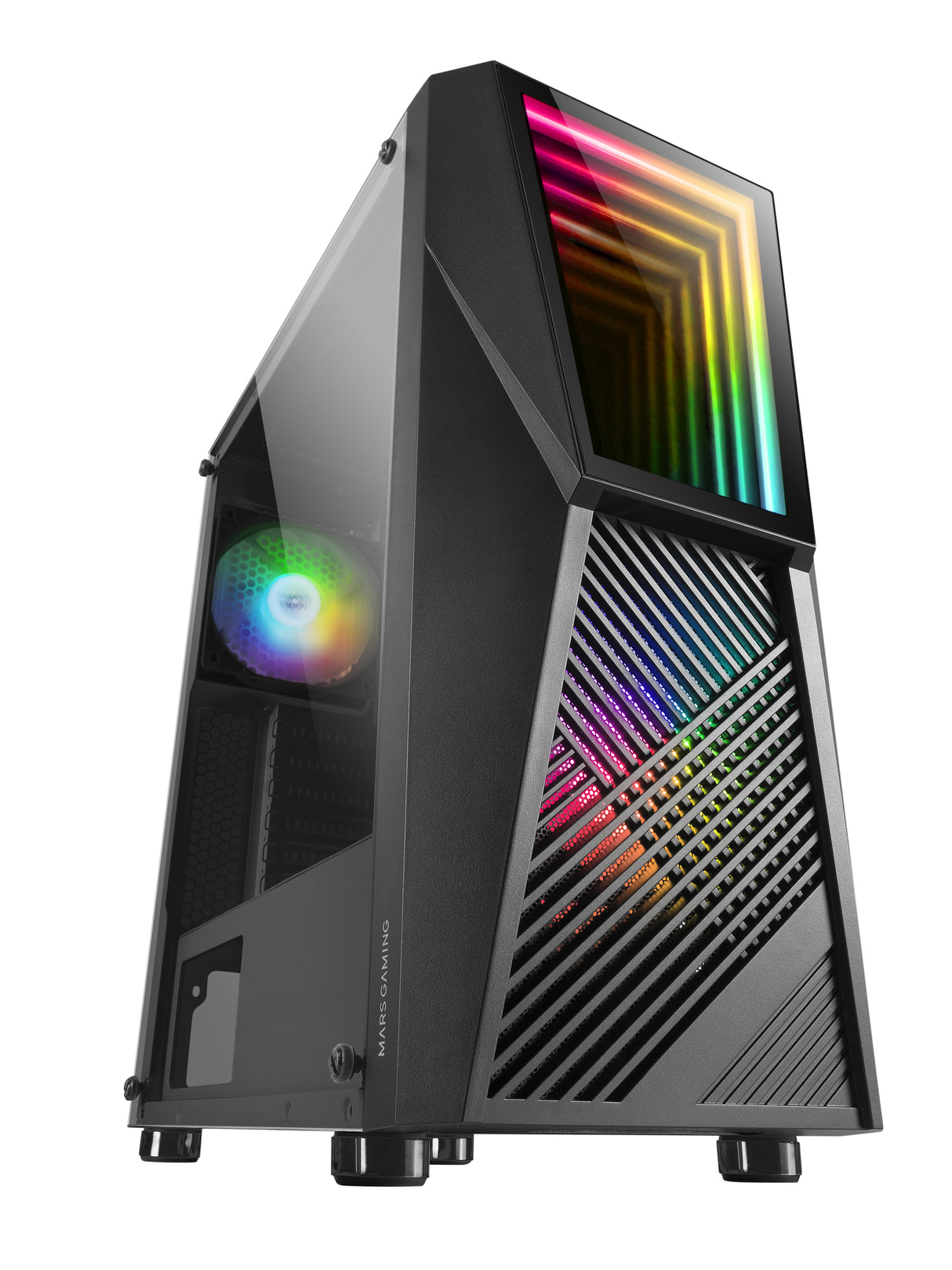 Boitier Moyen Tour ATX Mars Gaming MC777 RGB avec panneau vitré (Noir)