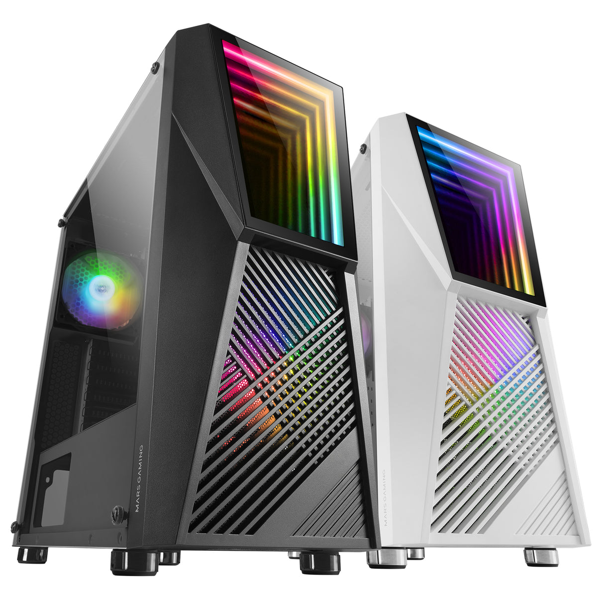 Boitier Moyen Tour ATX Mars Gaming MC777 RGB avec panneau vitré (Noir)