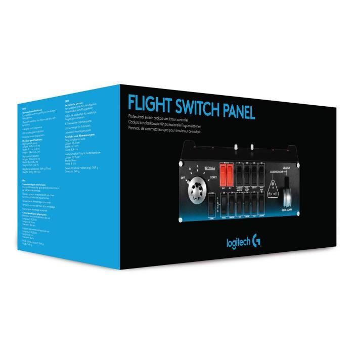 Panneau de commutation - Filaire - Saitek by Logitech G - Pro Flight switch panel - Compatible PC - Noir