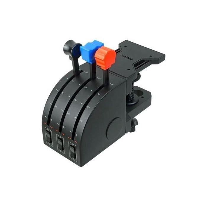 Manette pour Simulateur de Vol - LOGITECH G - SAITEK Pro Flight - Ecran LCD - 3 Interrupteurs a Bascule Bidirectionnels - PC - Noir