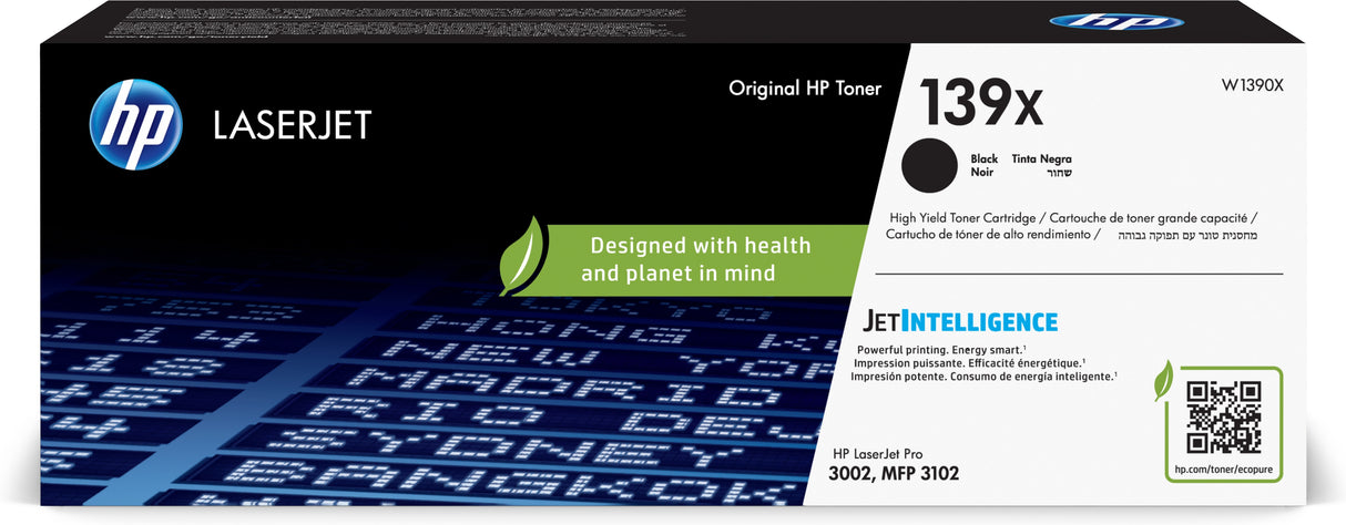 HP 139X Cartouche de Toner noir authentique (W1390X) grande capacité pour HP LaserJet Pro 3001/3002/3003/3004/3101/3102/3103/3104