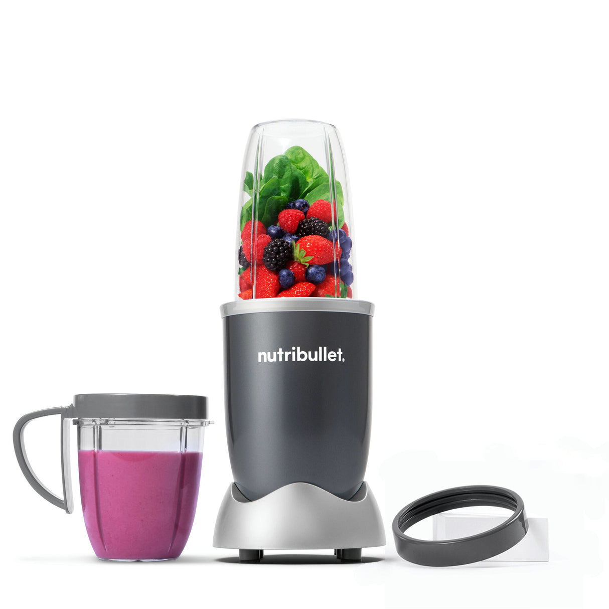 Blender - NUTRIBULLET Original 600 - NB606DG - 600 W - 2 tasses incluses 700 ml et 500 ml - Gris - Sans BPA