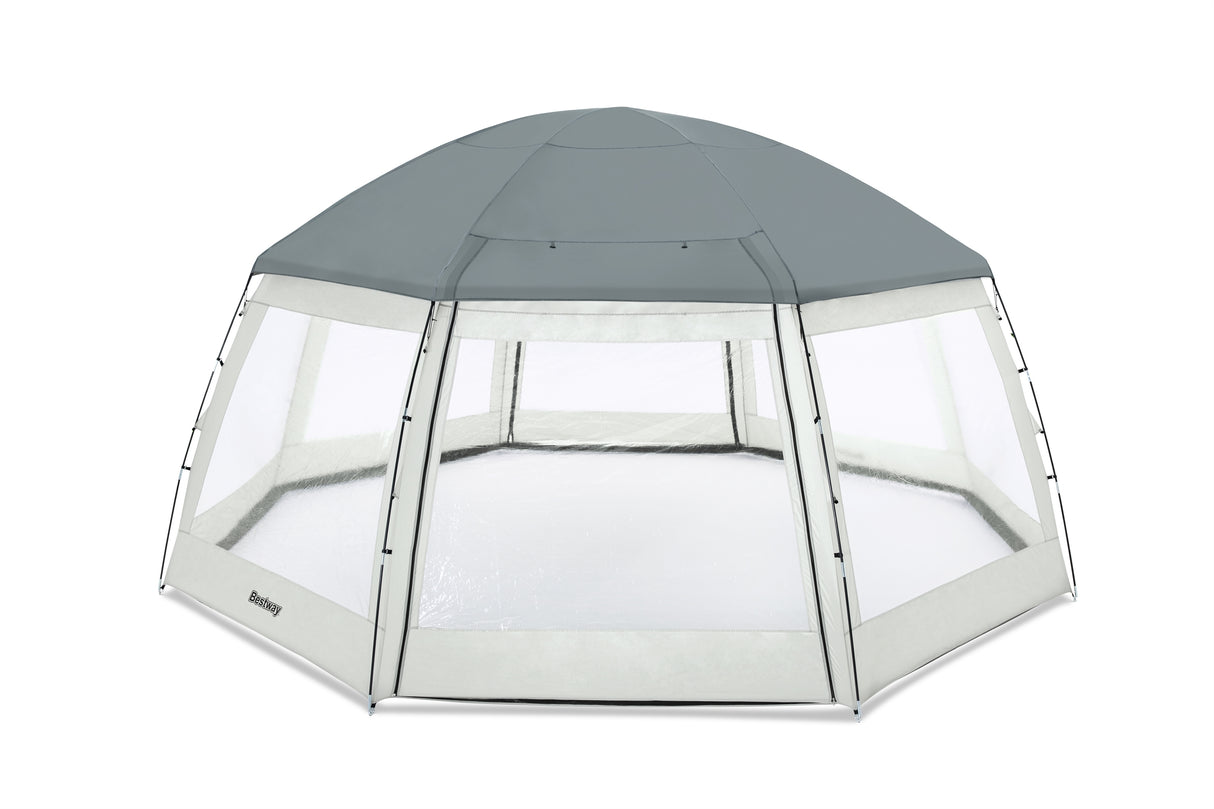 BESTWAY - Dôme de protection pour piscine - Octogonal 600 x 600 x 295 cm - Gris
